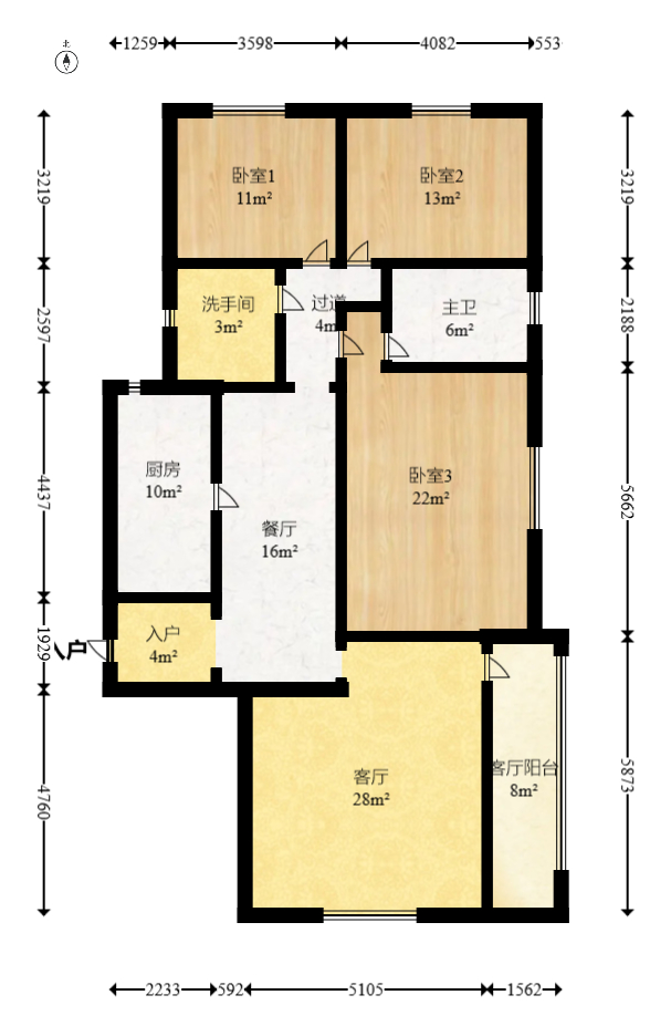 宏澤佳園  3室2廳1衛(wèi)    229.8萬室內(nèi)圖1