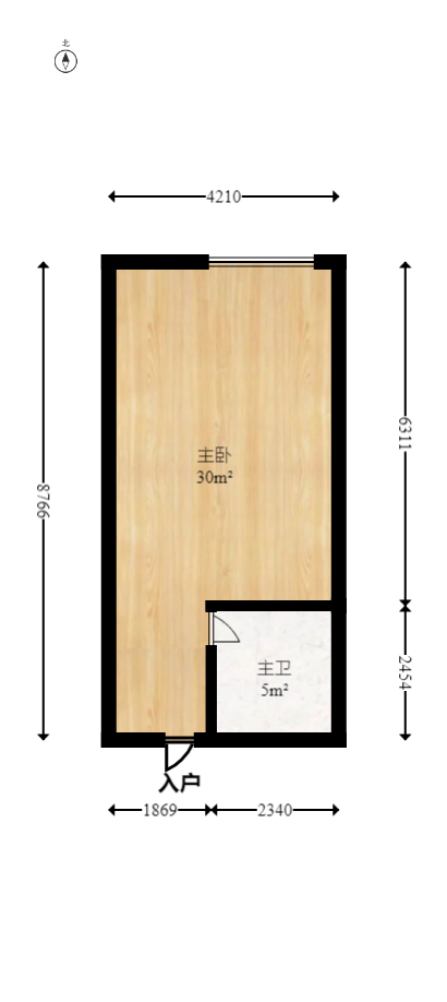爱都（IDO）  1室1厅1卫   30.00万室内图1