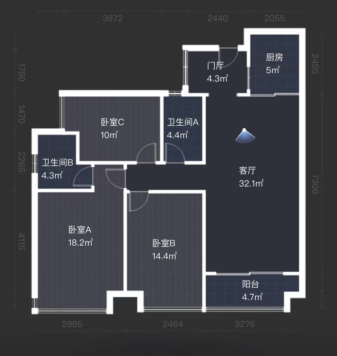 美的城三期  3室2厅1卫   72.00万