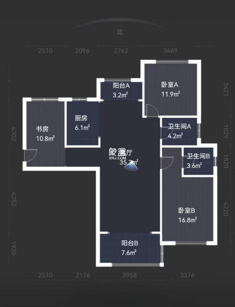 中泰财富湘江  3室2厅2卫   88.00万