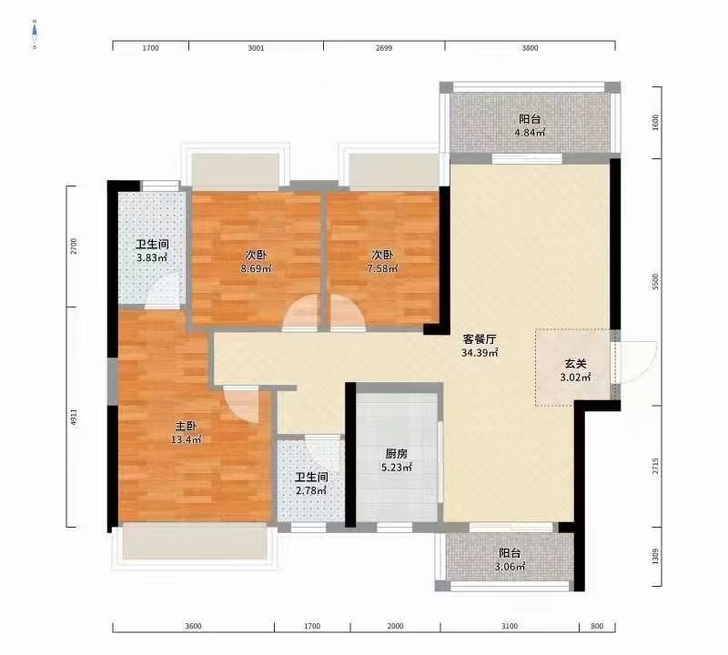 栗雨香堤 2室2厅1卫 45.00万 栗雨香堤 2室2厅1卫 45.00万室内图