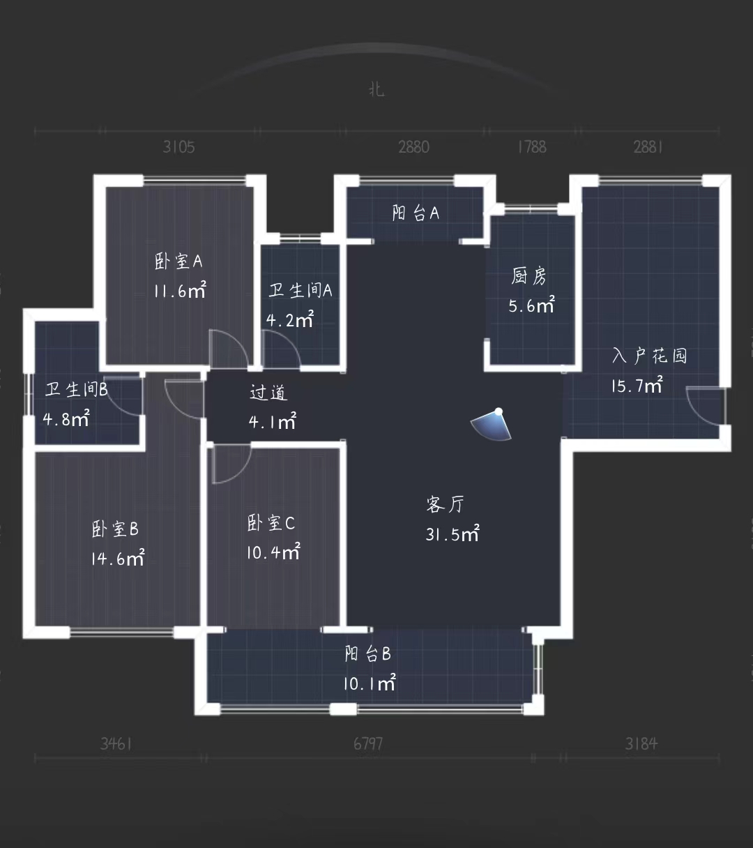 中泰财富湘江 4室2厅2卫 123.0万 中泰财富湘江 4室2厅2卫 123.0万室内图