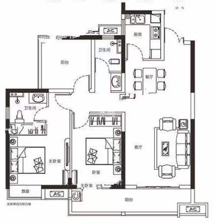 中建江湾壹号  3室2厅2卫    62.0万