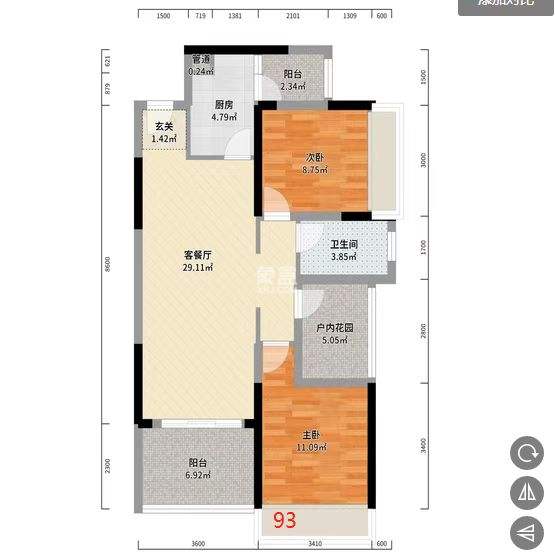 城市公园  2室2厅1卫   33.00万