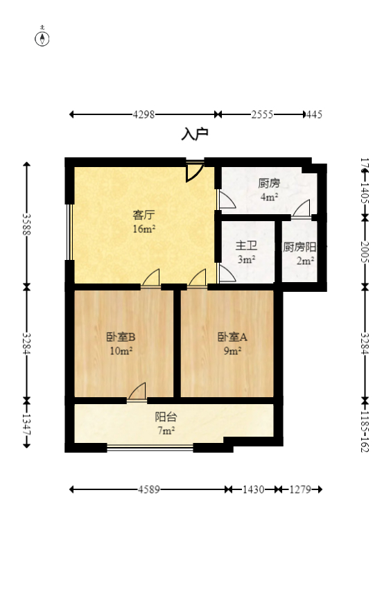 天鸿天府（天鸿中央大院）  2室1厅1卫    63.0万室内图1