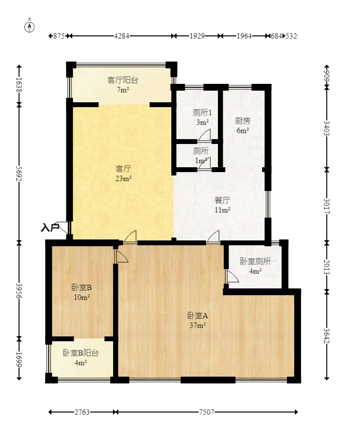 枫华府第 3室2厅2卫 45.0万 枫华府第 3室2厅2卫 45.0万户型图