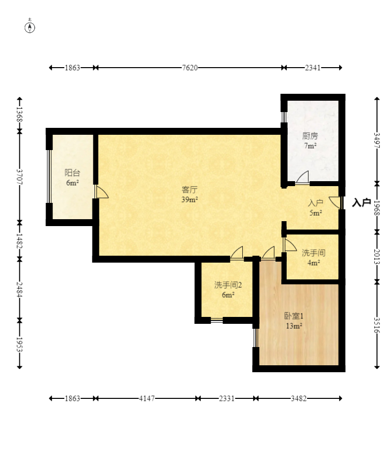 建发中央悦府  3室2厅1卫   140.00万室内图1