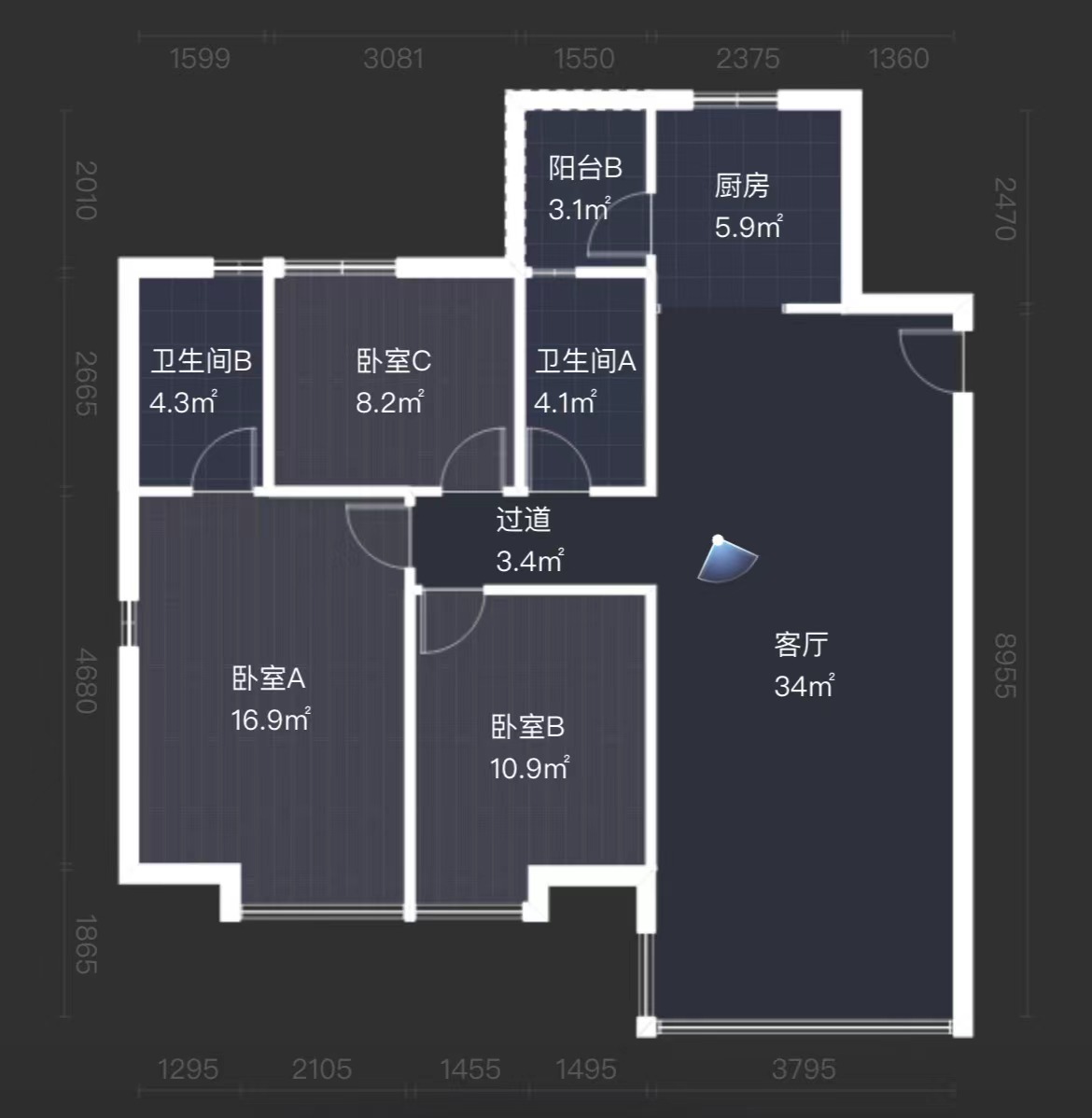 蓝溪谷 3室2厅2卫 73.8万 蓝溪谷 3室2厅2卫 73.8万室内图