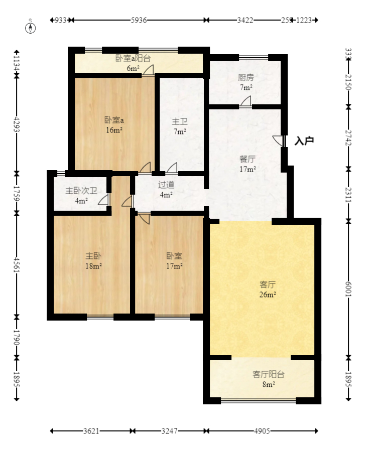 山水灣  3室2廳2衛(wèi)    100.0萬室內(nèi)圖1