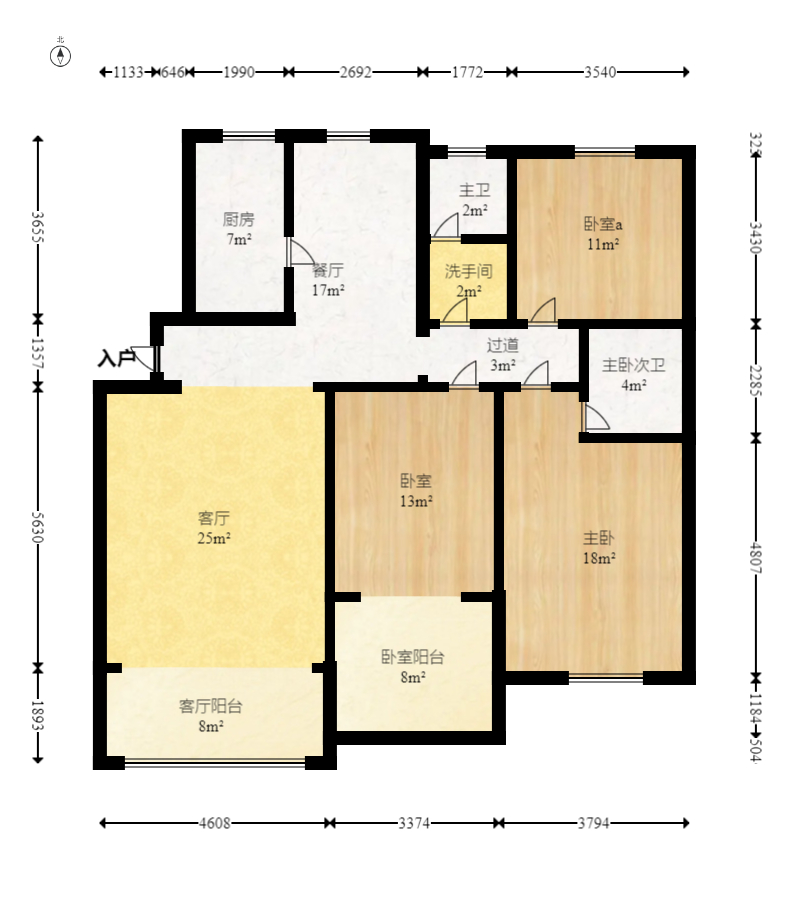 圆梦花园 3室2厅1卫 58.00万 圆梦花园 3室2厅1卫 58.00万户型图