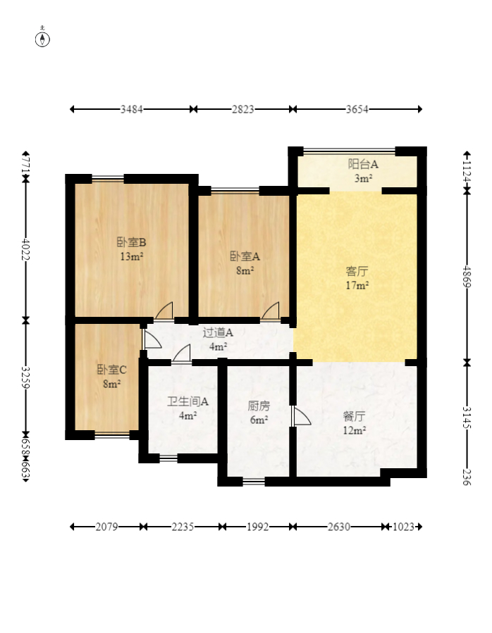 中建信和城  3室2厅1卫   113.70万室内图1