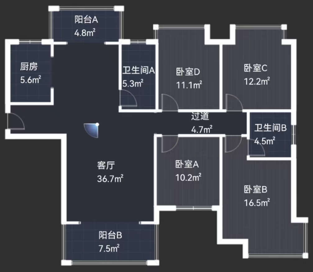 山水豪庭  4室2厅2卫   76.00万