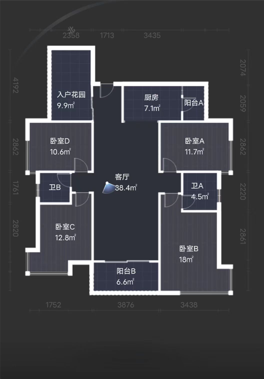 蓝溪谷  4室2厅2卫   84.00万