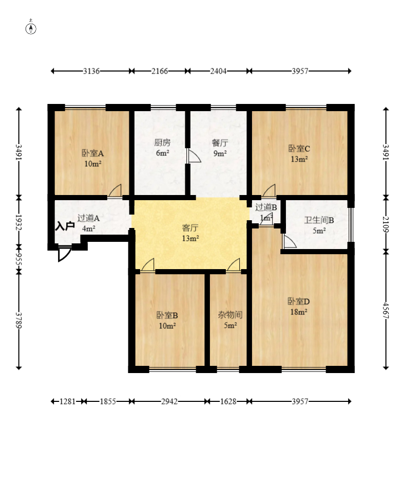 才子嘉都 3室2厅2卫 90.0万 才子嘉都 3室2厅2卫 90.0万户型图