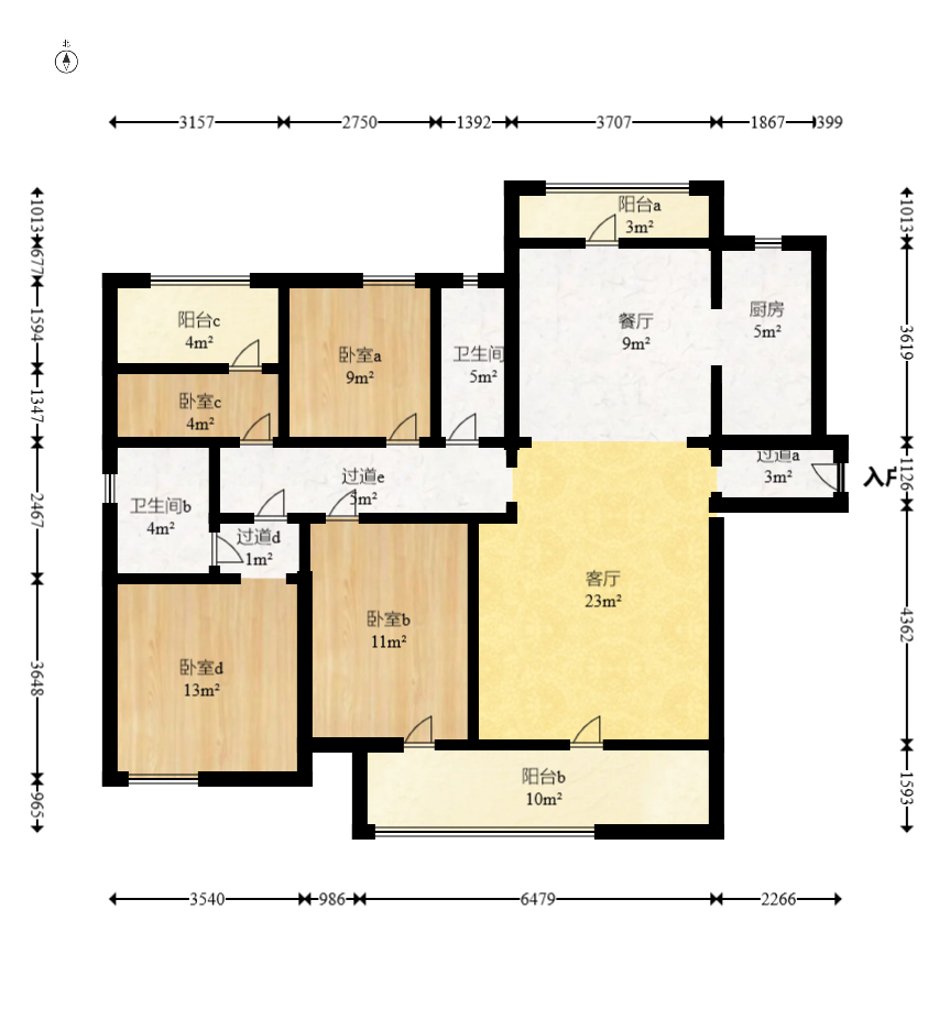中建嘉和城  4室2厅2卫   122.00万室内图1