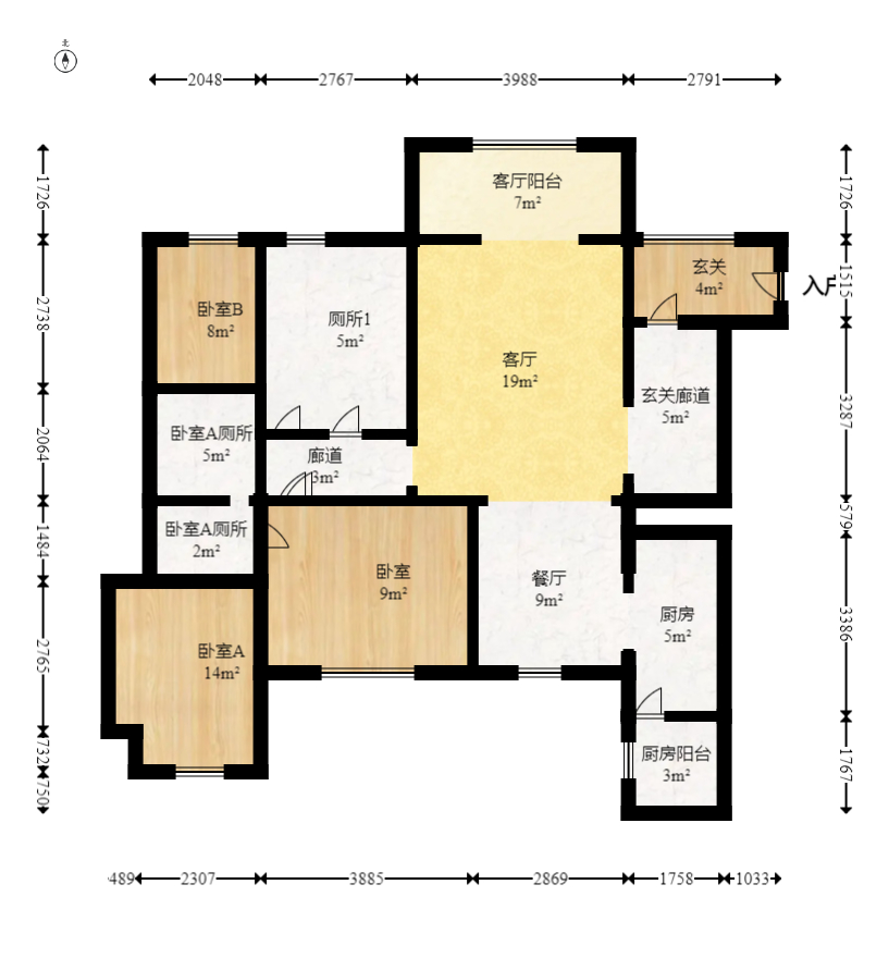 江山帝景哈佛  3室2厅2卫    167.79万室内图1