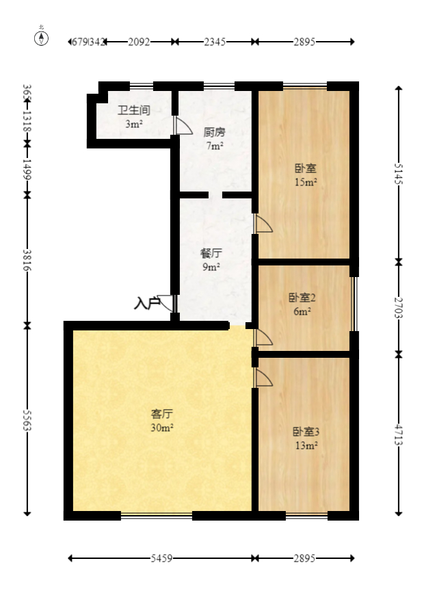 泉塘小區(qū)  3室2廳1衛(wèi)    45.8萬(wàn)室內(nèi)圖1