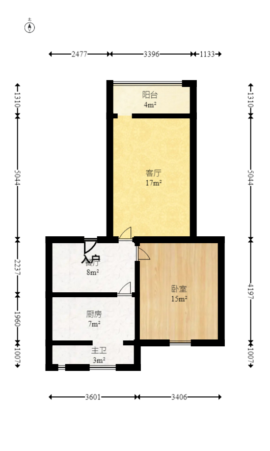 輕工小區(qū)（湖南輕工研究院宿舍）  2室1廳1衛(wèi)    28.0萬室內(nèi)圖1