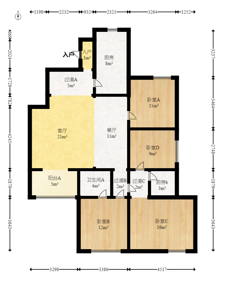 生活艺术城 4室2厅1卫 89.00万 生活艺术城 4室2厅1卫 89.00万户型图