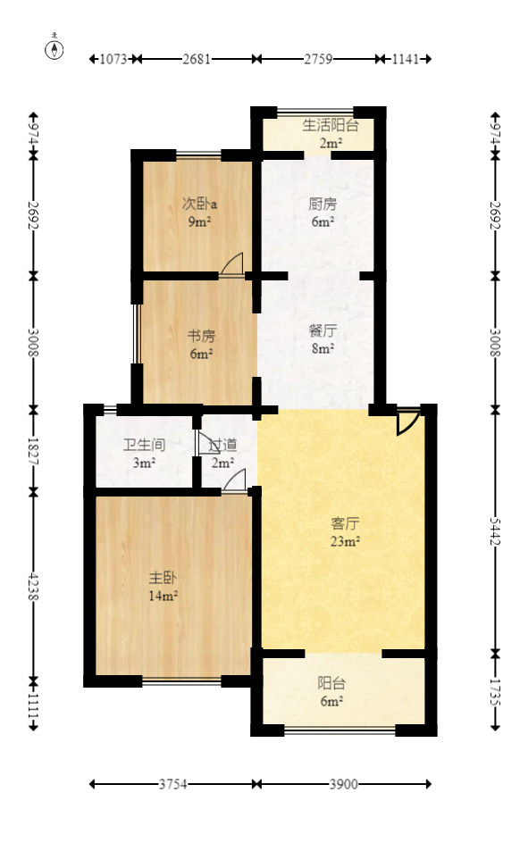 澳海月亮湾  3室2厅1卫   70.00万室内图1