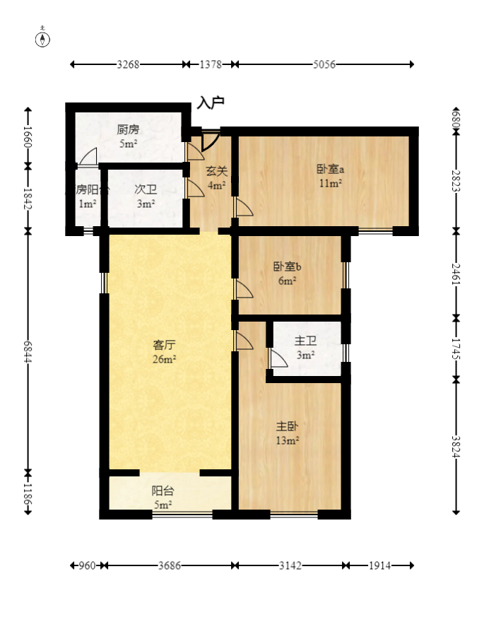 中国铁建梅溪青秀二期  3室2厅2卫    140.0万室内图1