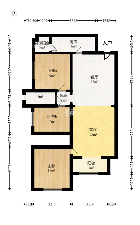 和泓梅溪四季  3室2厅1卫   126.00万