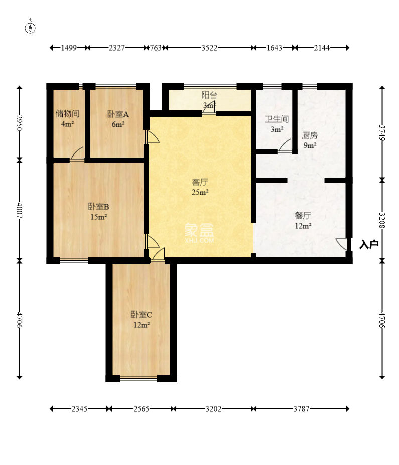 長大臥琥  3室2廳1衛(wèi)   88.00萬
