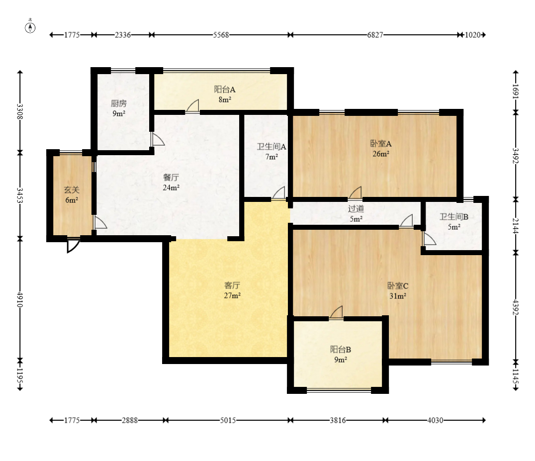 长大卧琥 4室2厅2卫 130.00万 长大卧琥 4室2厅2卫 130.00万户型图