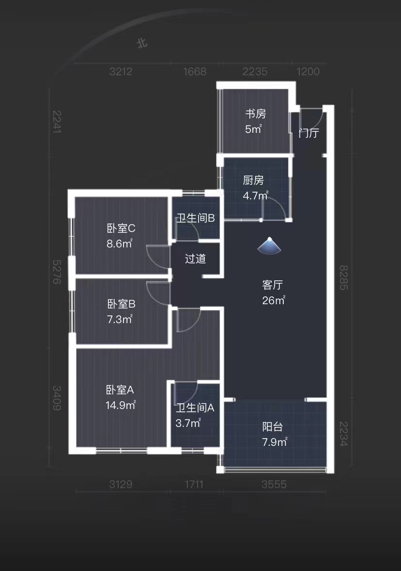 康桥漫步  3室2厅1卫   55.00万