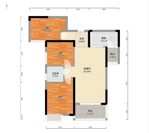 芙蓉花园 3室2厅2卫 55.80万 芙蓉花园 3室2厅2卫 55.80万室内图