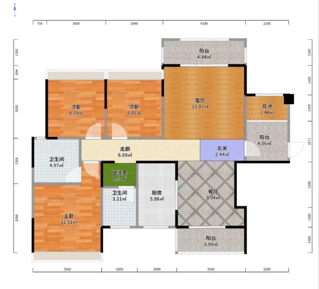 御景龙湾 3室2厅2卫 57.00万 御景龙湾 3室2厅2卫 57.00万室内图