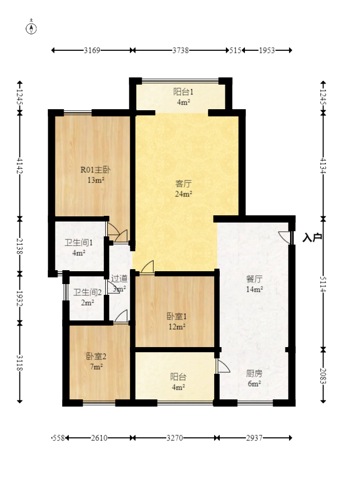 万国城(当代满庭春MOMA)二期 3室2厅2卫 99.0万 万国城(当代满庭春MOMA)二期 3室2厅2卫 99.0万户型图