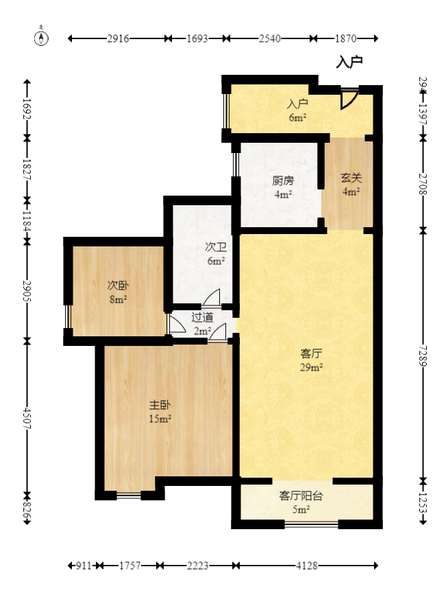 永祺西京  2室2厅1卫   122.00万室内图1