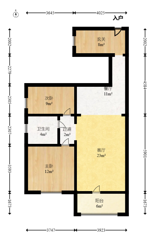名家翡翠花园  3室2厅1卫   74.00万室内图1