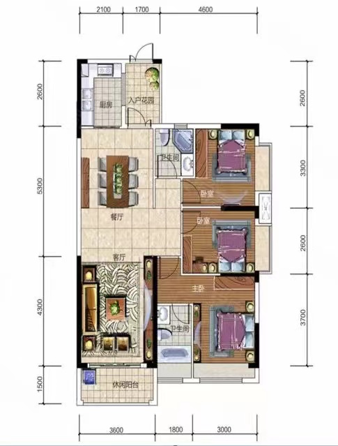 青龙湾(中央小镇) 3室2厅2卫 63.80万 青龙湾(中央小镇) 3室2厅2卫 63.80万室内图
