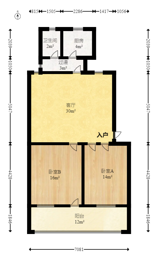 群芳园  2室2厅1卫   56.00万室内图1