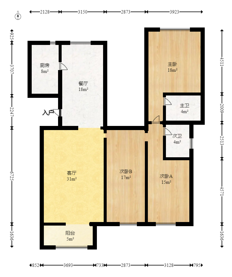 景上鑫苑  4室2廳2衛(wèi)    85.0萬室內(nèi)圖1