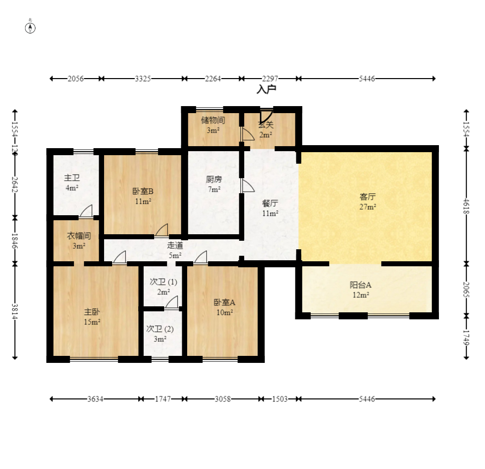 清溪川九号  3室2厅2卫    205.0万室内图1