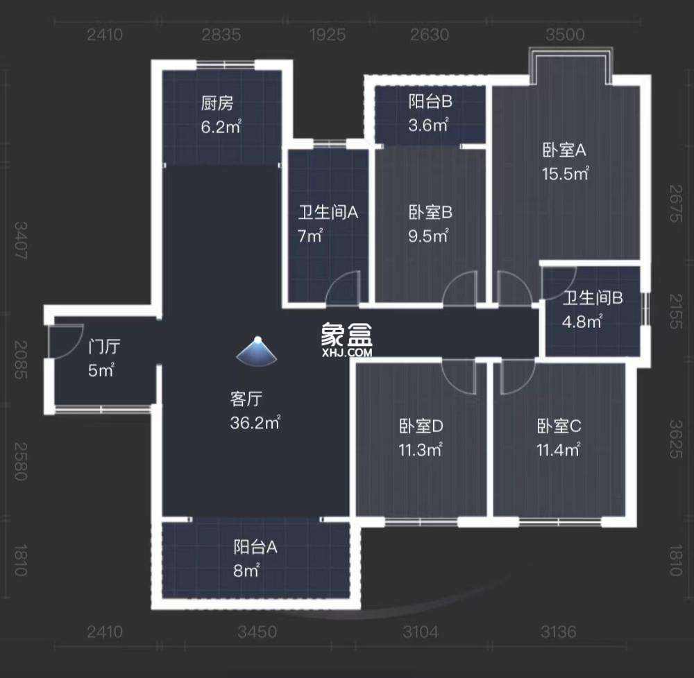 西郡佳园  4室2厅2卫   65.00万