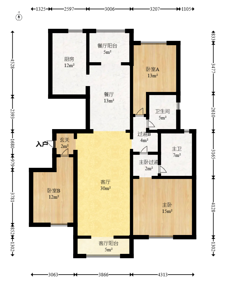 联美品格  3室2厅2卫    98.0万室内图1
