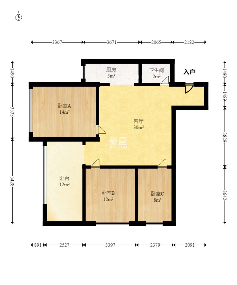 红公馆（前程丽景大厦）  3室2厅1卫   72.80万