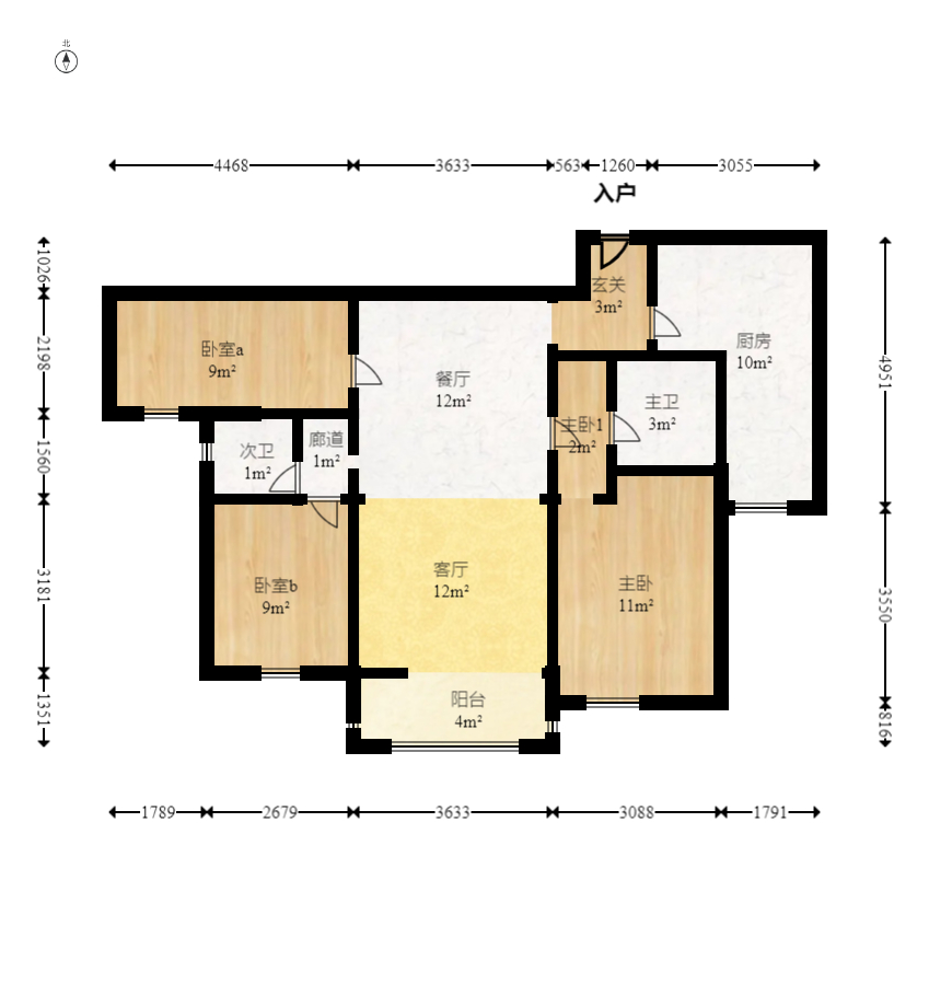 梅溪湖金茂湾  3室2厅2卫    185.0万室内图1