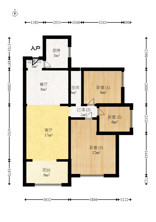 鑫天格林香山  3室2厅1卫   42.00万