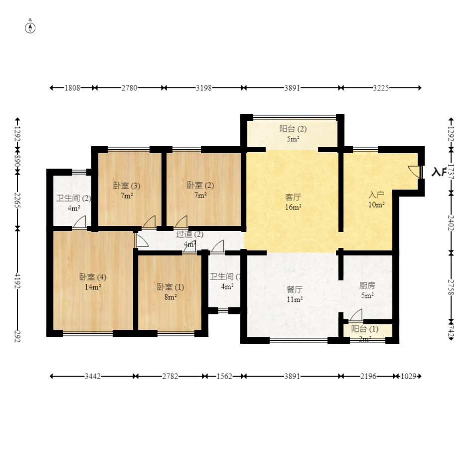 幸福庄园 4室2厅2卫 50.00万 幸福庄园 4室2厅2卫 50.00万户型图