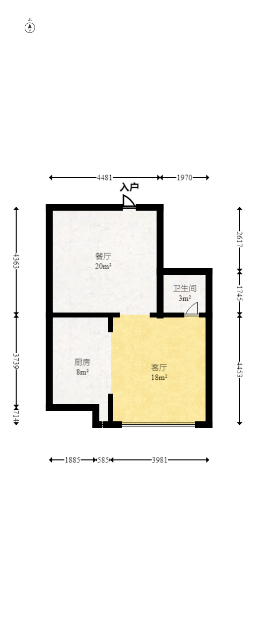京武浪琴山三期（京武中心）  2室1厅1卫   129.80万室内图1