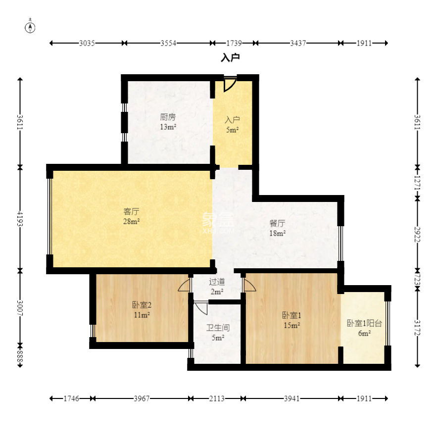 北辰三角洲C2区  3室2厅2卫    188.0万