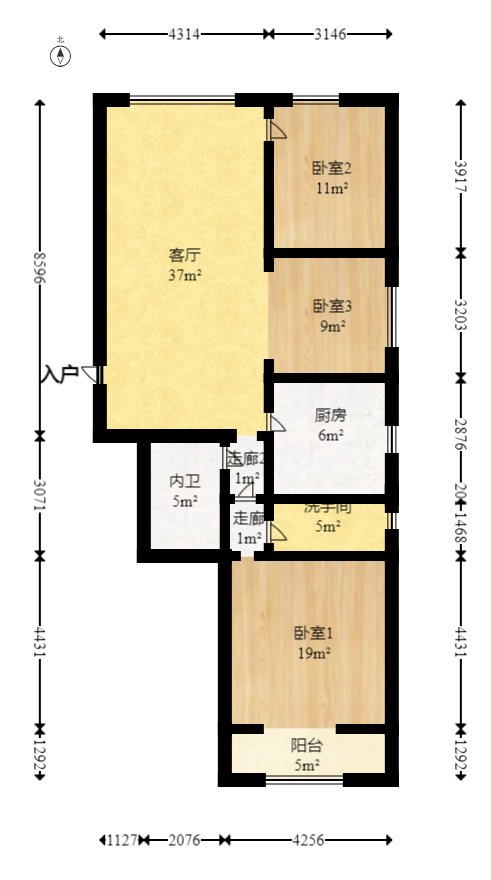中惠锦堂  3室2厅2卫    139.98万室内图1