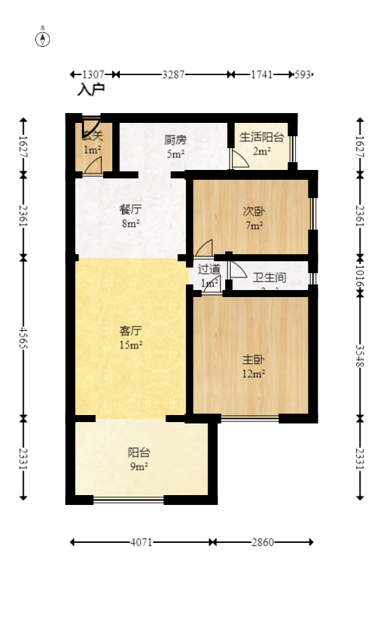 时代倾城三期  2室1厅1卫    85.0万室内图1