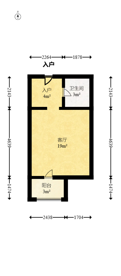 生活艺术城  1室1厅1卫   35.00万室内图1