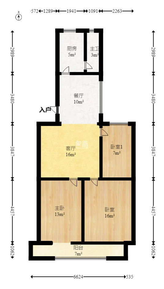 紫薇路鸿基公寓  3室2厅1卫    51.28万室内图1